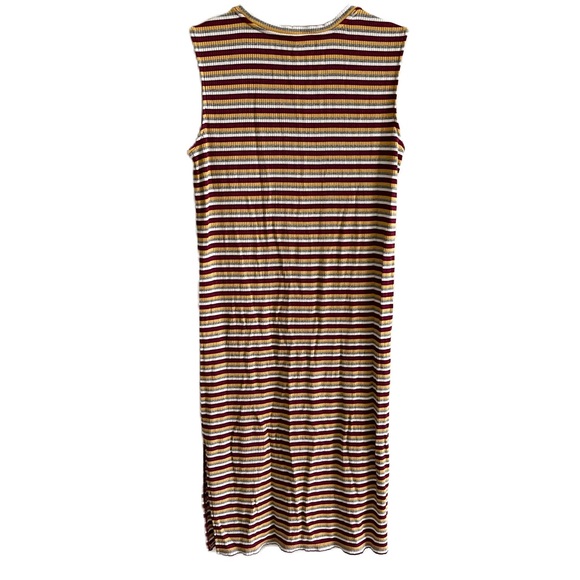 LOFT Petite Stripe Midi Split Dress - Picture 3 of 10